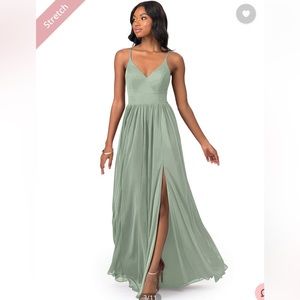 AZAZIE Kiri- Dusty Sage bridesmaids dress.